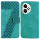 For Honor 400 Global 156.5mm Seven-shaped Embossed Leather Phone Case(Green) - 1