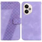 For Honor 400 Global 156.5mm Seven-shaped Embossed Leather Phone Case(Purple) - 1