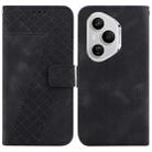 For Honor 400 Pro Global 160.8mm Seven-shaped Embossed Leather Phone Case(Black) - 1