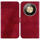 For Honor X70 5G Seven-shaped Embossed Leather Phone Case(Red) - 1