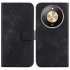 For Honor X70 5G Seven-shaped Embossed Leather Phone Case(Black) - 1