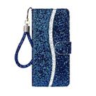 For iPhone 8 / 7 Glitter Powder Horizontal Flip Leather Case with Card Slots & Holder & Lanyard(Blue) - 2