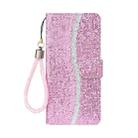 For iPhone 8 / 7 Glitter Powder Horizontal Flip Leather Case with Card Slots & Holder & Lanyard(Pink) - 2