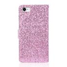 For iPhone 8 / 7 Glitter Powder Horizontal Flip Leather Case with Card Slots & Holder & Lanyard(Pink) - 3