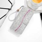 For iPhone 8 / 7 Glitter Powder Horizontal Flip Leather Case with Card Slots & Holder & Lanyard(Silver) - 1