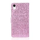 For iPhone XR Glitter Powder Horizontal Flip Leather Case with Card Slots & Holder & Lanyard(Pink) - 3