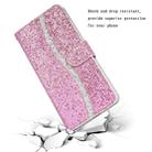 For iPhone XR Glitter Powder Horizontal Flip Leather Case with Card Slots & Holder & Lanyard(Pink) - 6