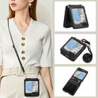 For Samsung Galaxy Z Flip5 Card Slot Crossbody Folding Leather Phone Case(Black) - 1