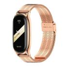 For Xiaomi Mi Band 8 Mijobs Plus Case Metal Watch Band(Rose Gold) - 1