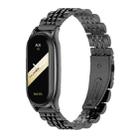 For Xiaomi Mi Band 8 Mijobs Plus Case Seven Bead Metal Stainless Steel Watch Band(Black) - 1