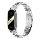 For Xiaomi Mi Band 8 Mijobs Plus Case Seven Bead Metal Stainless Steel Watch Band(Silver) - 1