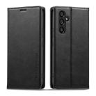 For Samsung Galaxy S23 FE 5G LC.IMEEKE RFID Anti-theft Leather Phone Case(Black) - 1