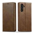 For Samsung Galaxy S23 FE 5G LC.IMEEKE RFID Anti-theft Leather Phone Case(Brown) - 1