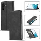 For Samsung Galaxy S23 FE 5G LC.IMEEKE Strong Magnetism Microfiber Leather Phone Case(Black) - 1