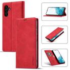 For Samsung Galaxy S23 FE 5G LC.IMEEKE Strong Magnetism Microfiber Leather Phone Case(Red) - 1