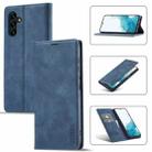 For Samsung Galaxy S23 FE 5G LC.IMEEKE Strong Magnetism Microfiber Leather Phone Case(Blue) - 1