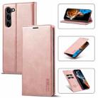 For Samsung Galaxy S24+ 5G LC.IMEEKE Strong Magnetism Microfiber Leather Phone Case(Rose Gold) - 1