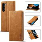 For Samsung Galaxy S24 5G LC.IMEEKE Strong Magnetism Microfiber Leather Phone Case(Brown) - 1