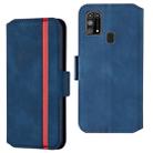 For Samsung Galaxy M31 Retro Frosted Oil Side Horizontal Flip Case with Holder & Card Slots(Blue) - 1