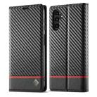 For Samsung Galaxy A25 5G LC.IMEEKE Carbon Fiber Leather Phone Case(Horizontal Black) - 1