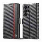 For Samsung Galaxy S24 Ultra 5G LC.IMEEKE Carbon Fiber Leather Phone Case(Vertical Black) - 1