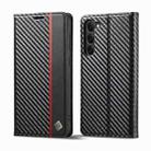 For Samsung Galaxy S24 5G LC.IMEEKE Carbon Fiber Leather Phone Case(Vertical Black) - 1