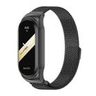 For Xiaomi Mi Band 8 Mijobs CS Case Milan Magnetic Stainless Steel Watch Band(Black) - 1