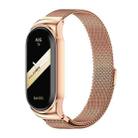 For Xiaomi Mi Band 8 Mijobs CS Case Milan Magnetic Stainless Steel Watch Band(Rose Gold) - 1