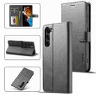 For Samsung Galaxy S24+ 5G LC.IMEEKE Calf Texture Leather Phone Case(Grey) - 1