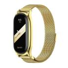 For Xiaomi Mi Band 8 Mijobs Plus Case Milan Magnetic Stainless Steel Watch Band(Gold) - 1