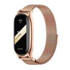 For Xiaomi Mi Band 8 Mijobs Plus Case Milan Magnetic Stainless Steel Watch Band(Rose Gold) - 1