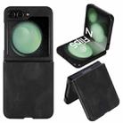 For Samsung Galaxy Z Flip5 Folding Leather Phone PC Case(Black) - 1