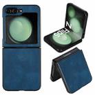 For Samsung Galaxy Z Flip5 Folding Leather Phone PC Case(Dark Blue) - 1