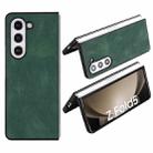 For Samsung Galaxy Z Fold5 Folding Leather Phone PC Case(Pine Needle Green) - 1