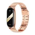 For Xiaomi Mi Band 8 Mijobs Plus Case Bamboo Buckle Metal Watch Band(Rose Gold) - 1