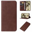For Samsung Galaxy S24 Ultra 5G Magnetic Closure Leather Phone Case(Brown) - 1