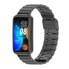 For Huawei Band 8 Mijobs Bamboo Buckle Stainless Steel Watch Band(Black) - 1