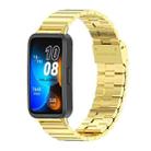 For Huawei Band 8 Mijobs Bamboo Buckle Stainless Steel Watch Band(Gold) - 1