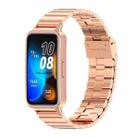 For Huawei Band 8 Mijobs Bamboo Buckle Stainless Steel Watch Band(Rose Gold) - 1