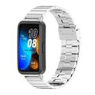 For Huawei Band 8 Mijobs Bamboo Buckle Stainless Steel Watch Band(Silver) - 1