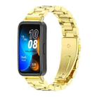 For Huawei Band 8 Mijobs Three Bead Bamboo Stainless Steel Watch Band(Gold) - 1