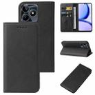 For Realme C53 Magnetic Closure Leather Phone Case(Black) - 1