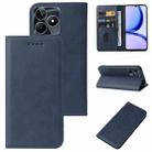 For Realme C53 Magnetic Closure Leather Phone Case(Blue) - 1
