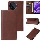 For Realme 11 4G Global Magnetic Closure Leather Phone Case(Brown) - 1