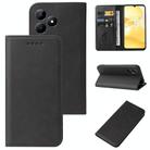 For Realme C51 Magnetic Closure Leather Phone Case(Black) - 1