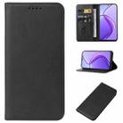 For Realme 12 5G Magnetic Closure Leather Phone Case(Black) - 1