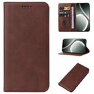 For Realme GT Neo6 SE Magnetic Closure Leather Phone Case(Brown) - 1