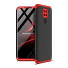 For Xiaomi Redmi Note 9 4G International Version / Redmi 10X 4G GKK Three Stage Splicing Full Coverage PC Protective Case(Black Red) - 1