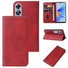 For OPPO A17 / A17K Magnetic Closure Leather Phone Case(Red) - 1