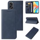 For OPPO A38 Magnetic Closure Leather Phone Case(Blue) - 1